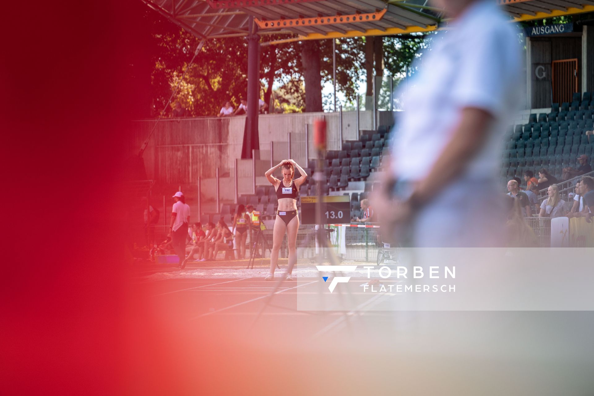 Kira Wittmann (LG Goettingen) im Dreisprung am 02.07.2022 waehrend den NLV+BLV Leichtathletik-Landesmeisterschaften im Jahnstadion in Goettingen (Tag 1)